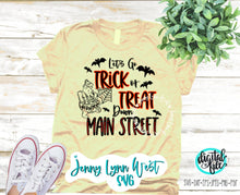 Load image into Gallery viewer, Trick or Treat Down Main Street Halloween Winnie the Pooh SVG DXF PNG

