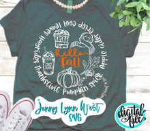Load image into Gallery viewer, Hello Fall SVG Fall Sketches Thankful Grateful Blessed SVG Distressed Pumpkin Shirt Pillow Digital Download Cut file Iron on Fall png
