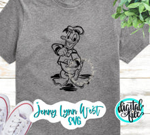 Load image into Gallery viewer, Donald Duck SVG PNG Dxf Classic Donald Duck Sketch Sketched Vacation Shirts Silhouette Cricut Cut File Design Mickey Pluto Gang Sublimation
