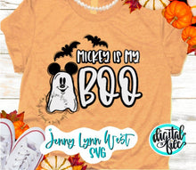 Load image into Gallery viewer, Mickey is my Boo SVG Mickey Mouse Halloween Sublimation Ghost Mickey png Dxf Digital Download Cricut Cut file Iron on File Mickey Boo Shirt
