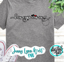 Load image into Gallery viewer, Honeymooning SVG Mickey and Minnie Love SVG PNG Dxf Silhouette Cricut Cut File Design Sign Mickey Minnie Honeymoon Newly Married Sublimation
