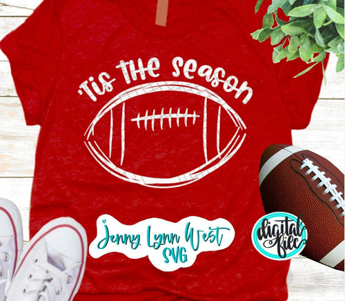 Football SVG Football Tis the Season Sublimation Digital Download Game Day Shirt DXF Cut file Iron on Silhouette Cricut PNG Football Shirt