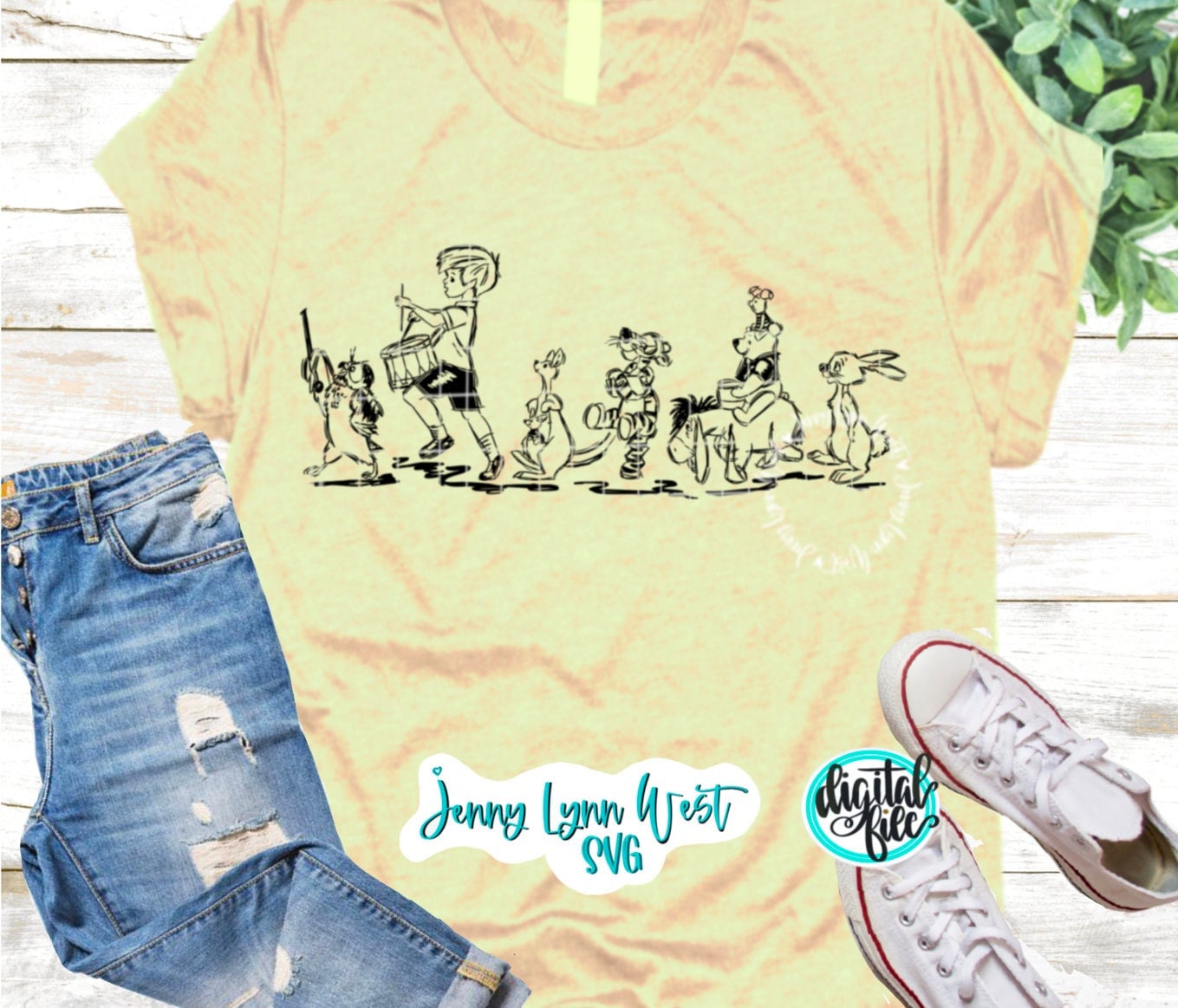 Winnie the Pooh SVG Hundred Acre Woods Honey Shirt Hand Lettered Clipart Silhouette Download Pooh SVG Shirts Digital File Cricut Cut file