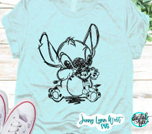 Load image into Gallery viewer, Stitch and Mickey DisneySVG Stitch Ohana SVG Download Iron On Silhouette Cricut Cut file Stitch Stitch love Mickey Mouse Sublimation PNG
