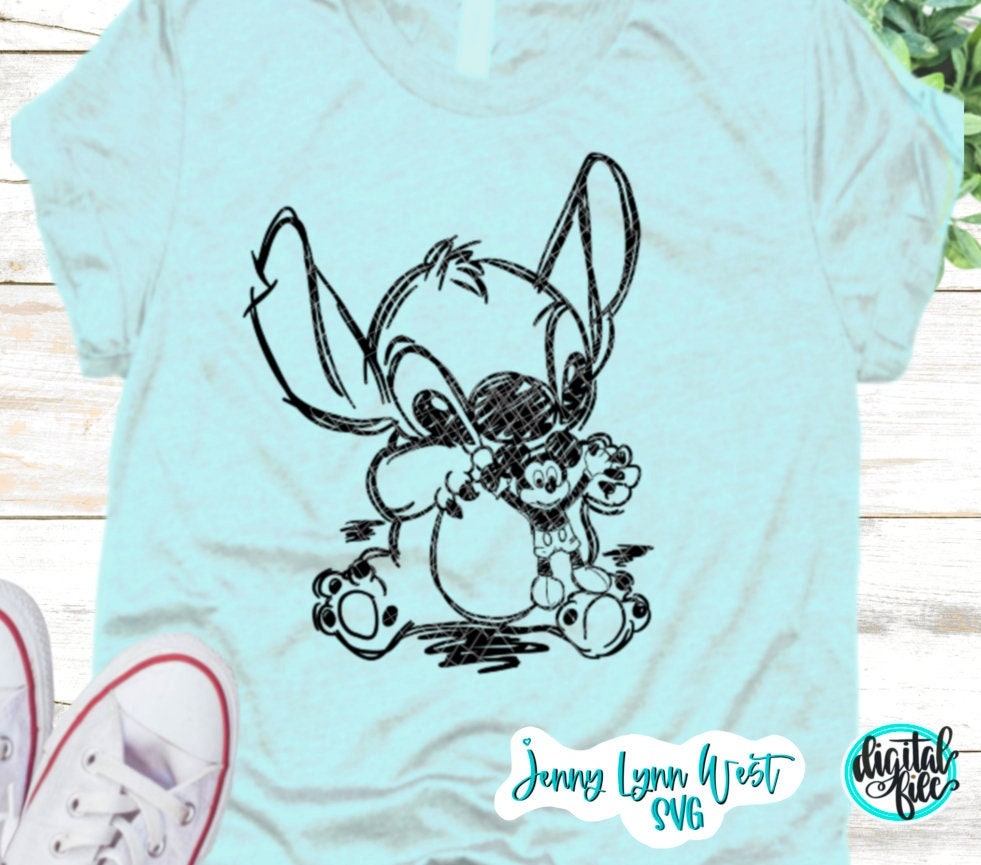 Stitch and Mickey DisneySVG Stitch Ohana SVG Download Iron On Silhouette Cricut Cut file Stitch Stitch love Mickey Mouse Sublimation PNG