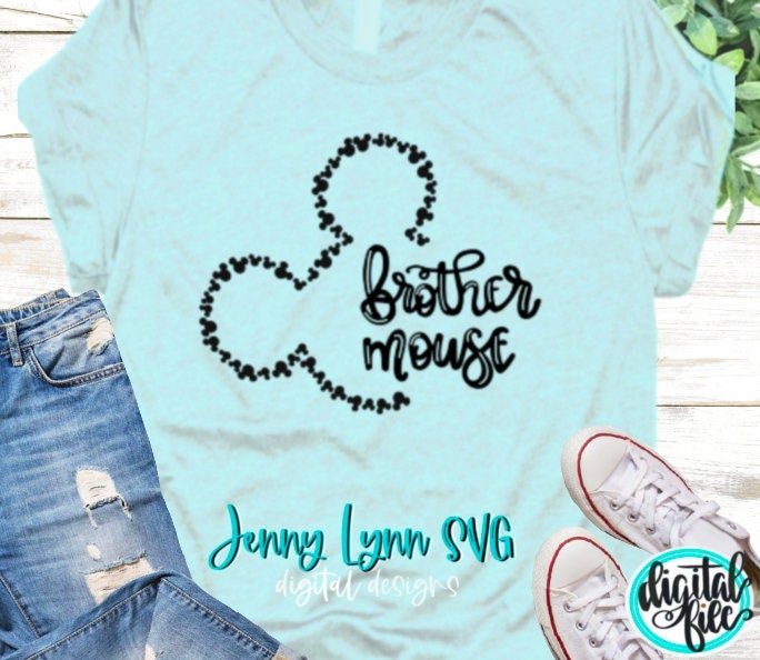 Brother Mouse SVG Park Family Mouse SVG Shirt Digital Clipart Silhouette Download Iron On Brother Mouse Digital Cricut Cut Brother Mouse