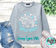 Load image into Gallery viewer, Christmas SVG Winter Wishes Winnie the Pooh Piglet Skating SVG PNG Dxf Silhouette Cricut Cut File Design Iron On Png Sublimation Holiday
