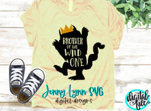 Load image into Gallery viewer, Brother of the Wild One SVG Wild Things Wild One Where the Wild Things Are Preschool Funny Brother Shirt  PNG Cut File Iron On Shirt Cricut
