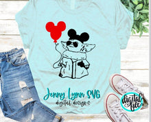 Load image into Gallery viewer, Baby Yoda SVG Star Wars Baby Yoda Digital File Cricut Cut file PNG Silhouette Iron On Baby Mickey Balloon Park Shirt

