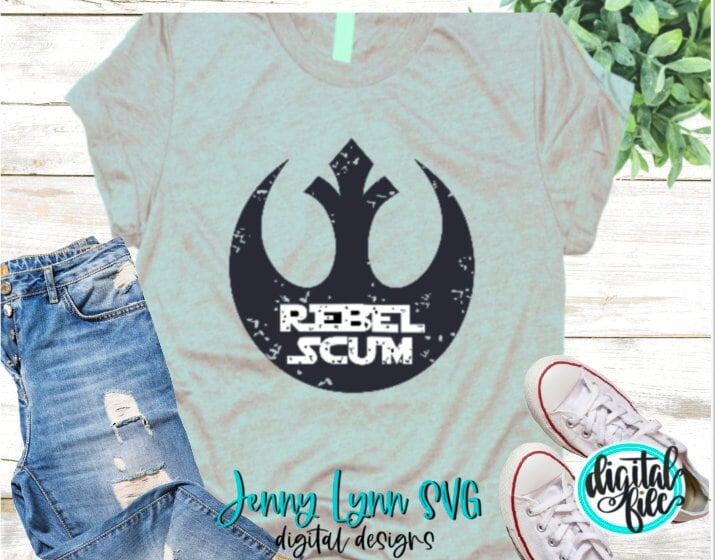 Star Wars SVG Rebel Scum SVG Distressed Star Wars Cricut Printable Digital Shirt Cut File Iron On Silhouette Star Wars PNG