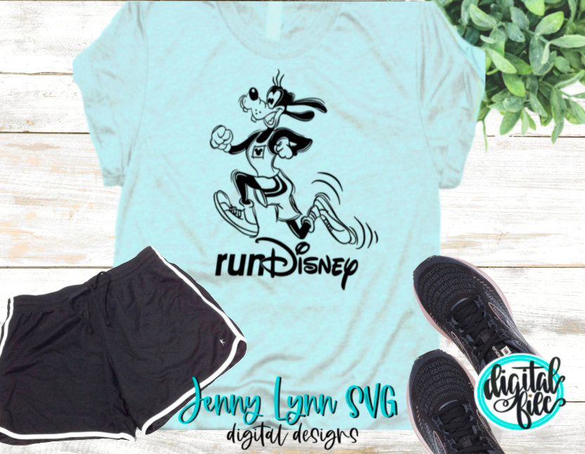 Goofy RunDisney Running Shirt SVG RunDisney Shirt Exercise SVG DXF Silhouette Iron On Digital Design Cricut Cut Files Goofy Running Png