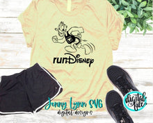 Load image into Gallery viewer, Donald Duck RunDisney Running Shirt SVG RunDisney Shirt Exercise DXF Silhouette Iron On Digital Design Cricut Cut Files Donald Running Png
