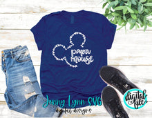 Load image into Gallery viewer, Papa Mouse SVG Papa Mouse Mickey Head Digital File SVG Hand Lettered Grandpa Mouse Silhouette Cricut Shirt HTV papa Shirts
