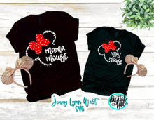 Load image into Gallery viewer, Mama Mouse SVG Mini Mouse Mickey Head Digital File SVG  Hand Lettered Disneyland Mama mouse Mini Silhouette Cricut dxf PNG
