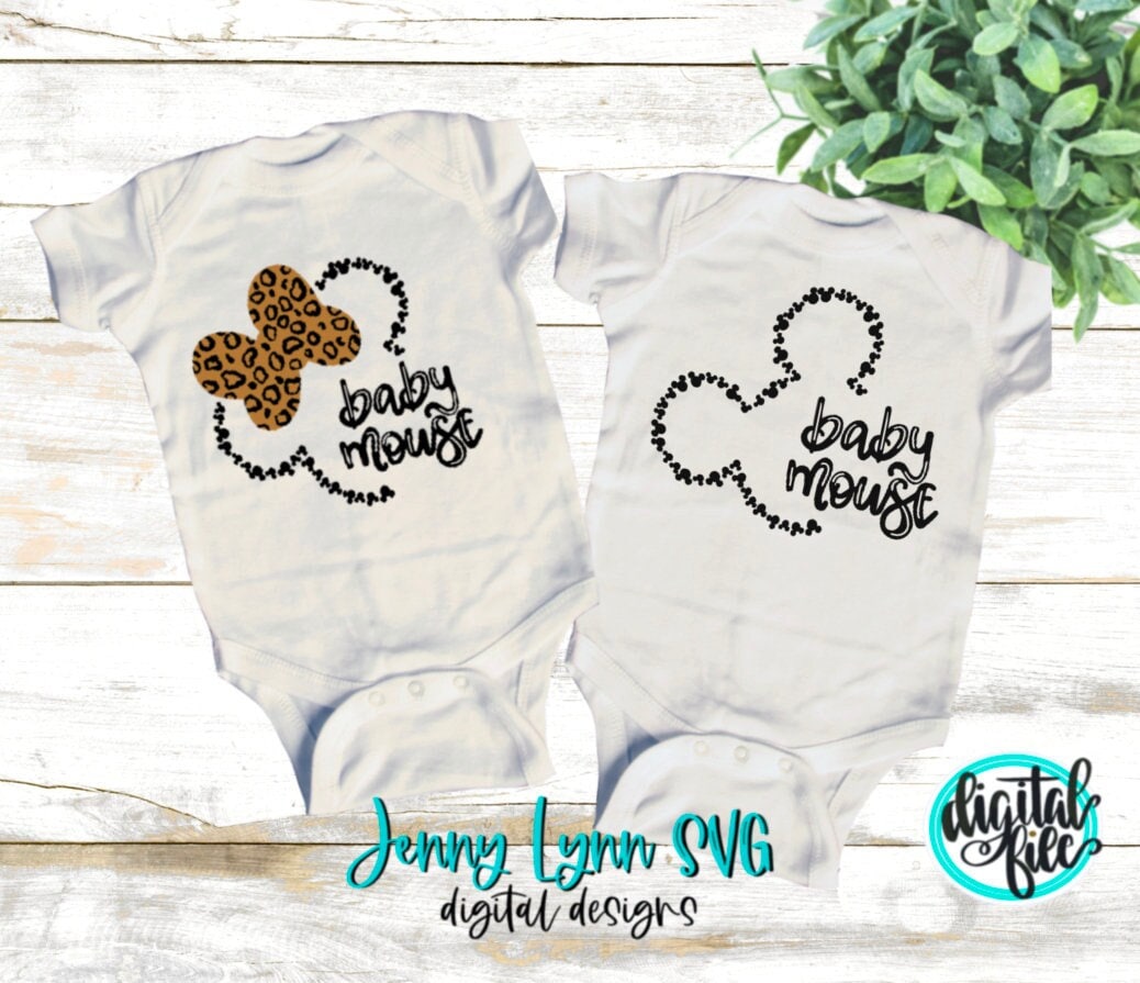 Baby Mouse SVG Park Family Mouse SVG Shirt Digital Clipart Silhouette Download Iron On Baby Mouse Digital Cricut Cut