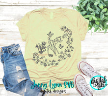 Load image into Gallery viewer, Bambi Flower Wild Flowers Sketch SVG PNG Classic Bambi Spring Sketch Drawing Silhouette Cricut Cut File Design Bambi Thumper Shirts PNG
