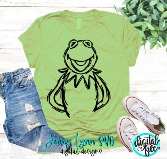 Kermit SVG Muppets Kermit the Frog SVG Muppets Kermit Sketch svg dxf Cut File Iron On Kermit Sublimation PNG Iron On The Muppets Show svg