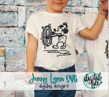 Load image into Gallery viewer, Mickey Mouse Steamboat Willie  on Steam Boat SVG PNG Dxf Sublimation *Cricut Cutting Sublimation  Disneyland Walt DisneyWorld Shirt Mouse
