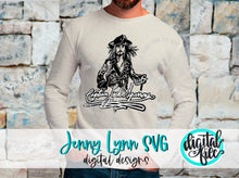 Load image into Gallery viewer, Johnny Depp Jack Sparrow SVG Pirates of Caribbean SVG Cut file Captain Jack Sparrow DXF Png Pirates of Caribbean Shirt Iron On File Pirates
