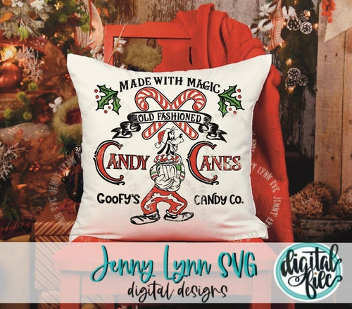 Goofys Candy Canes SVG Christmas Goofys Candy Co SVG PNG dxf Goofy Sublimation Pillow Goofy Silhouette Cricut Cut File Design