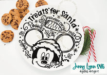 Load image into Gallery viewer, Treats for Santa SVG Plate DisneySVG Mickey Mouse Christmas SVG Silhouette Cricut Cut File Mouse Santa Cookies Plate Sublimation SVG dxf png

