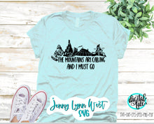 Load image into Gallery viewer, The Mountains are Calling and I Must Go Disneyland SVG Digital File Disneyland Shirt Splash Thunder Space Mountain PNG SVG Eps Digital Files
