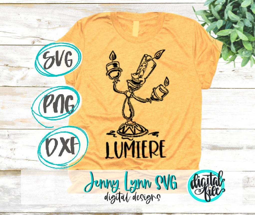 Beauty and the Beast SVG Lumiere SVG Beauty and Beast svg Shirt DisneySVG Cut File Silhouette Disneyland Cricut Lumiere Sketched PNG