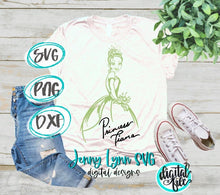 Load image into Gallery viewer, Tiana SVG Princess Sketch Valentines Cricut Cut file DisneySVG Silhouette Princess Download DXF Sublimation PNG
