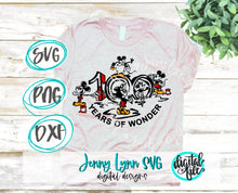 Load image into Gallery viewer, Disney svg, Disney Mickey Mouse 100 Years of Wonder SVG, Disney 100 Years of Wonder Anniversary PNG sublimation, Disney svg 100 years svg, Disney svg, Disney cricut files, Disney Mickey Mouse sketched, Disney Mickey Mouse through the ages svg,
