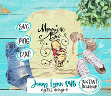Load image into Gallery viewer, Winnie the Pooh SVG PNG Dxf Mommy to Be Pooh Sketched Silhouette Cricut Cut File Baby Shower Winnie the Pooh Iron On Sublimation dxf png svg
