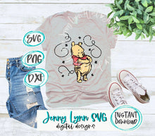 Load image into Gallery viewer, Winnie the Pooh SVG PNG Dxf Layered  Pooh Sketched Silhouette Cricut Cut File Winnie the Pooh Iron On Sublimation Disneyland dxf png svg
