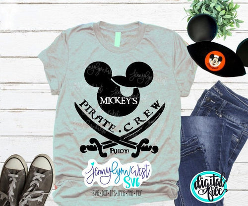Mickey Mouse Pirate Swords SVG Pirate Crew  Shirt SVG Iron on Cutting File Mickey Mouse Swords Cricut svg DXF png