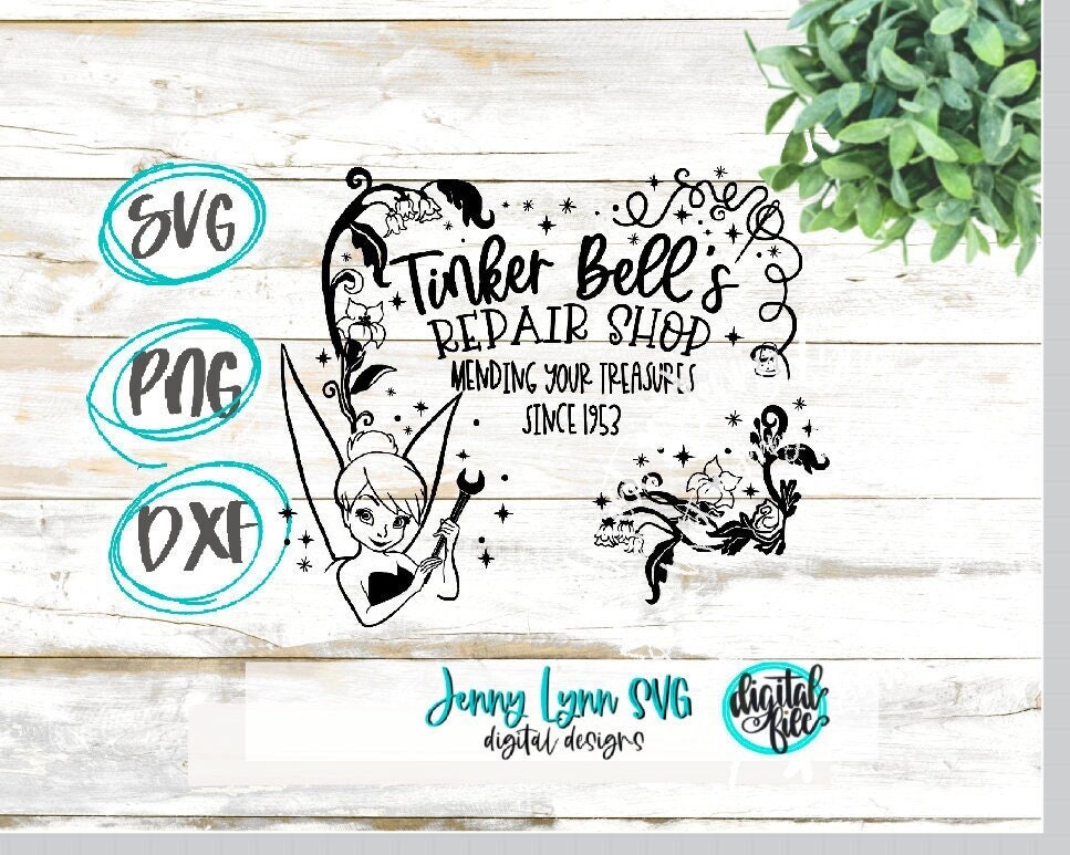 Tinker Bell Sketch OccupationSVG Tink Digital File Iron On Cricut SVG Shirts SVG Dxf PNG Tinkerbell Peter Pan Tink’s Repair Shop
