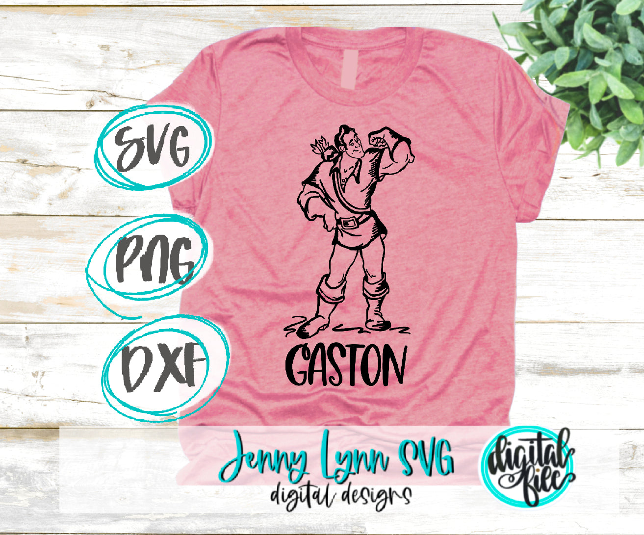 Beauty and the Beast Gaston Sketched SVG DXF PNG